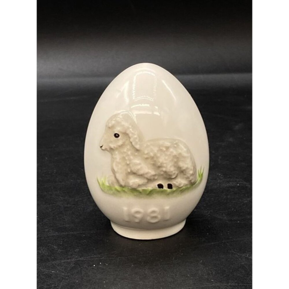 Goebel W. Germany Annual Easter Egg 1981 Porcelain Lamb Vintage